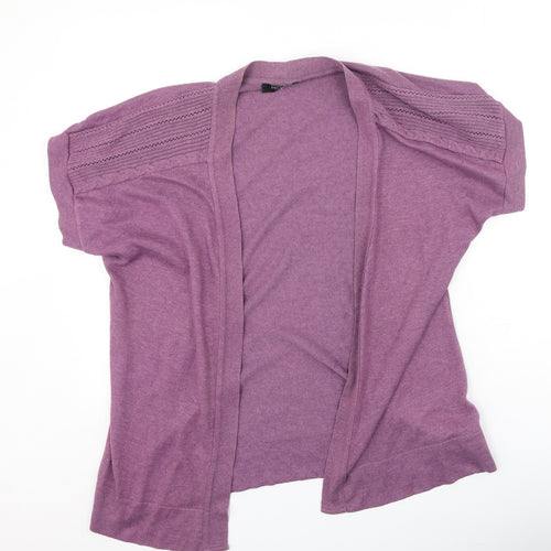 George Womens Purple V-Neck  Polyester Cardigan Jumper Size 14