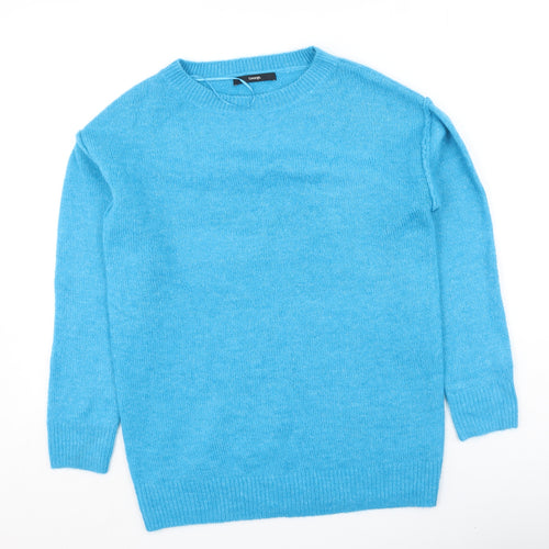 George  Womens Blue Round Neck  Acrylic Pullover Jumper Size 4
