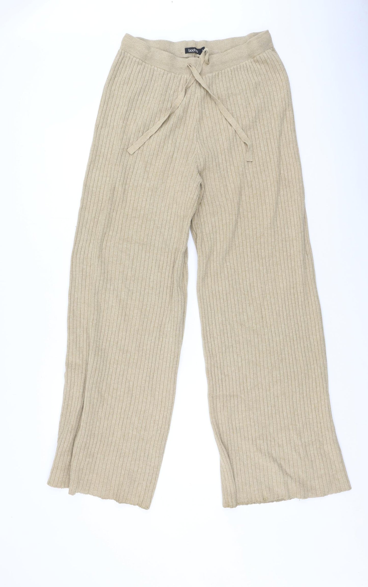 Boohoo Womens Brown  Polyester Jogger Trousers Size L L32 in Regular