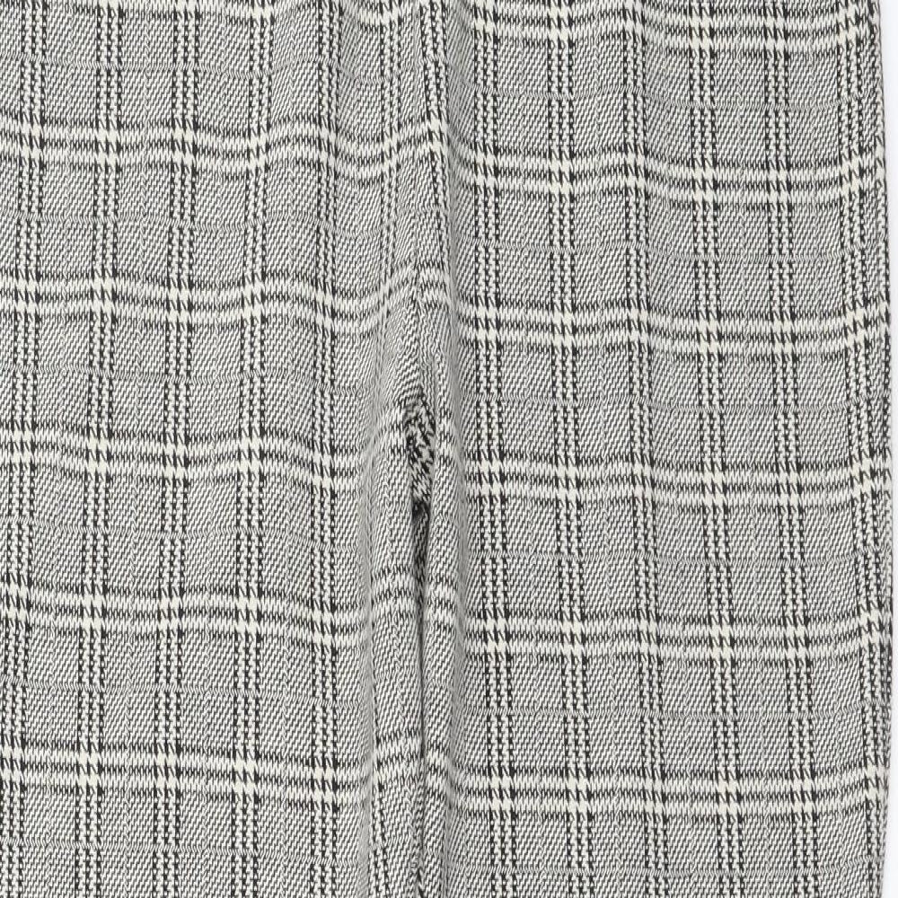TU Womens Brown Plaid Polyester Trousers  Size 14 L27 in Regular