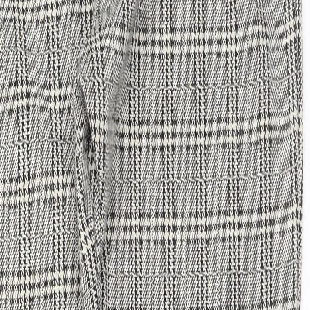 TU Womens Brown Plaid Polyester Trousers  Size 14 L27 in Regular