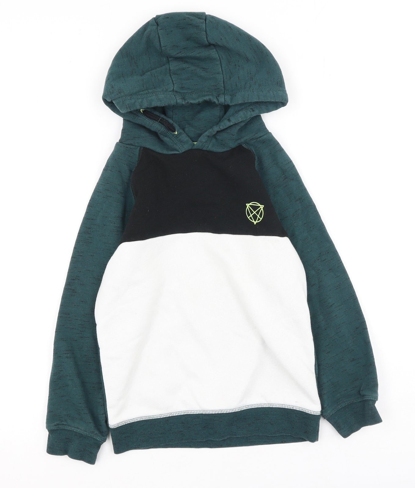 Preworn Boys Multicoloured  Cotton Pullover Hoodie Size 7 Years