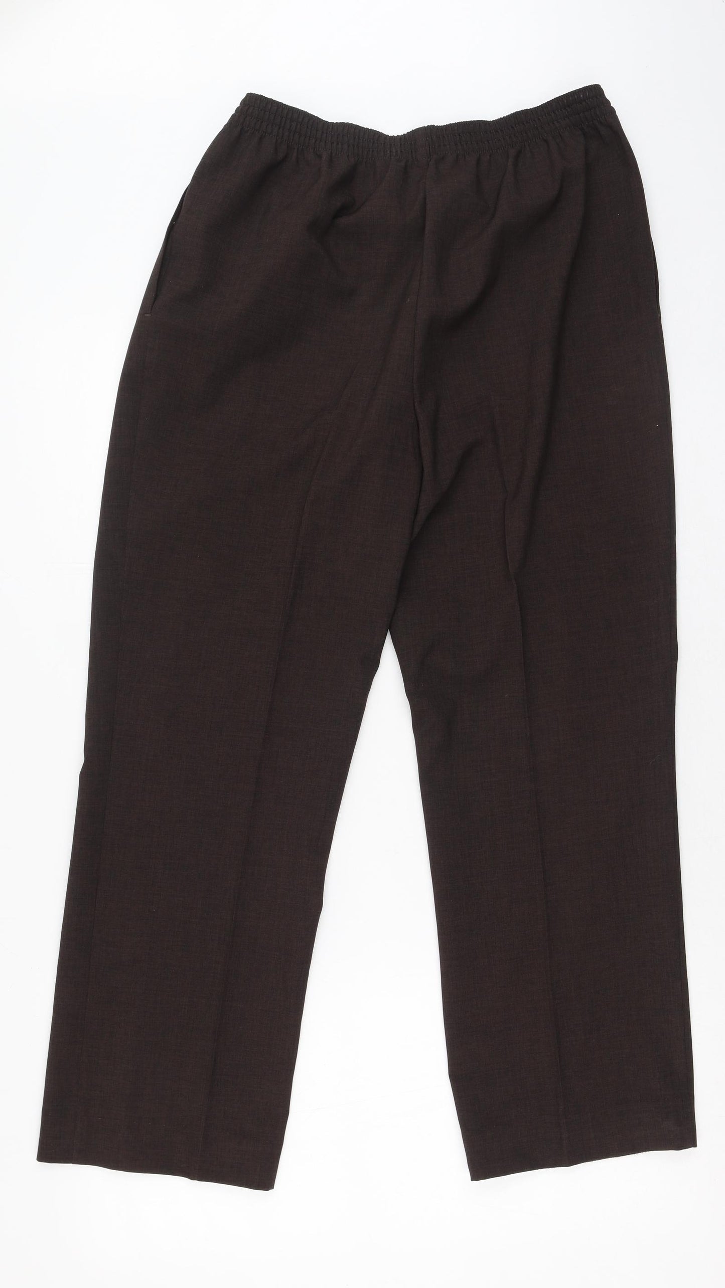 Marks and Spencer Womens Brown  Polyester Trousers  Size 14 L27 in Regular
