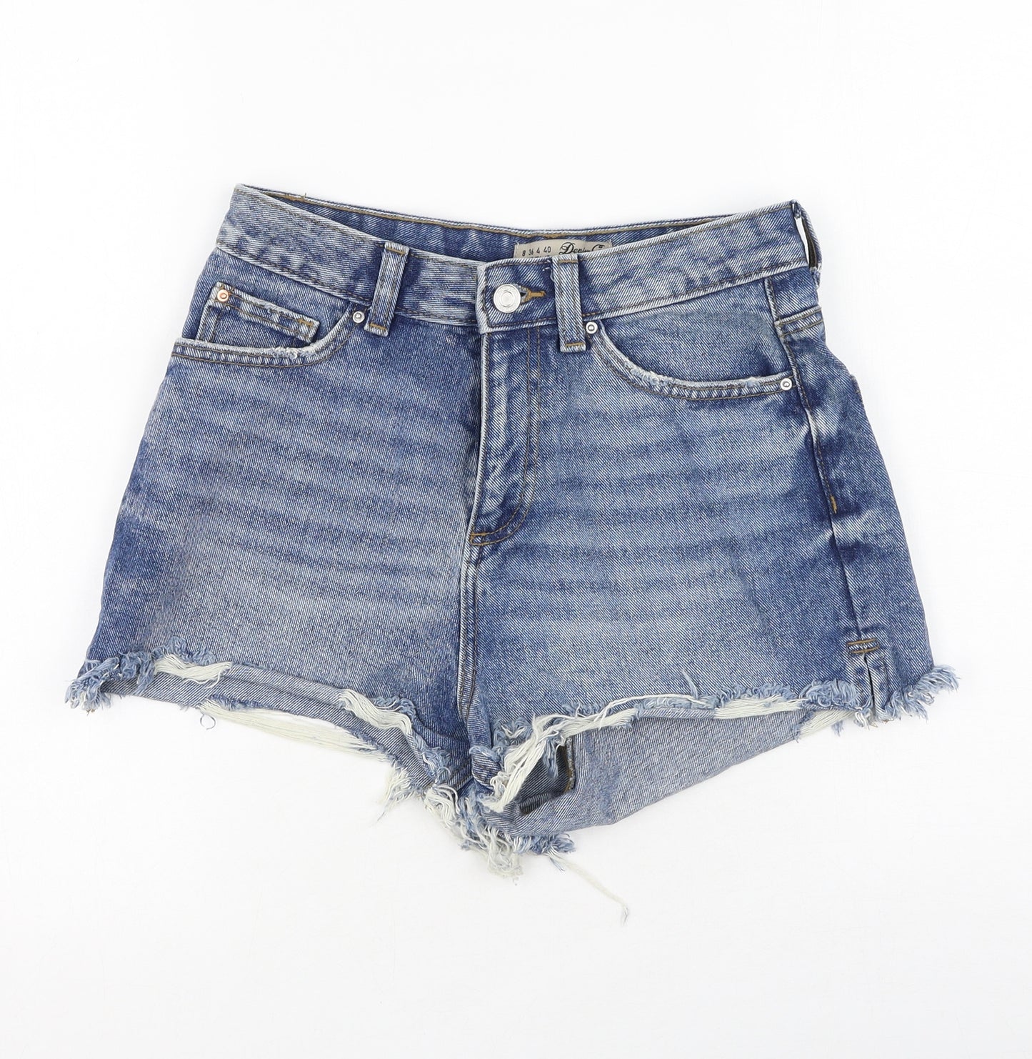 Denim & Co. Womens Blue  Cotton Hot Pants Shorts Size 8 L3 in Regular