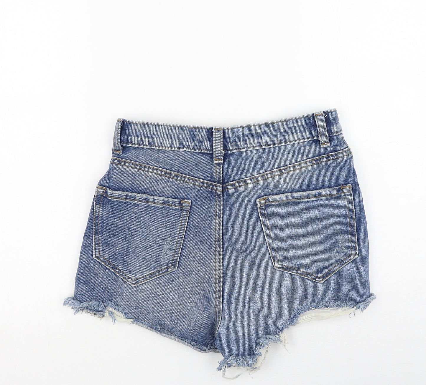 Denim & Co. Womens Blue  Cotton Hot Pants Shorts Size 8 L3 in Regular