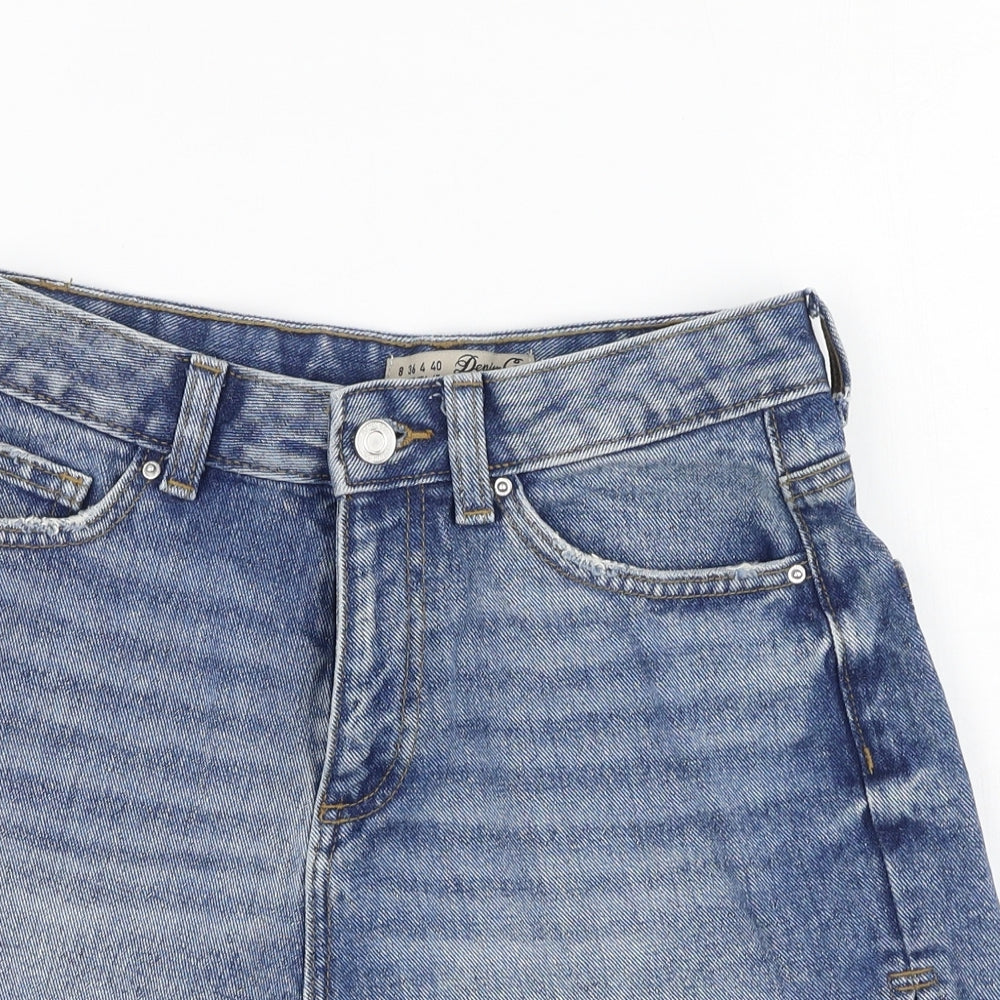 Denim & Co. Womens Blue  Cotton Hot Pants Shorts Size 8 L3 in Regular
