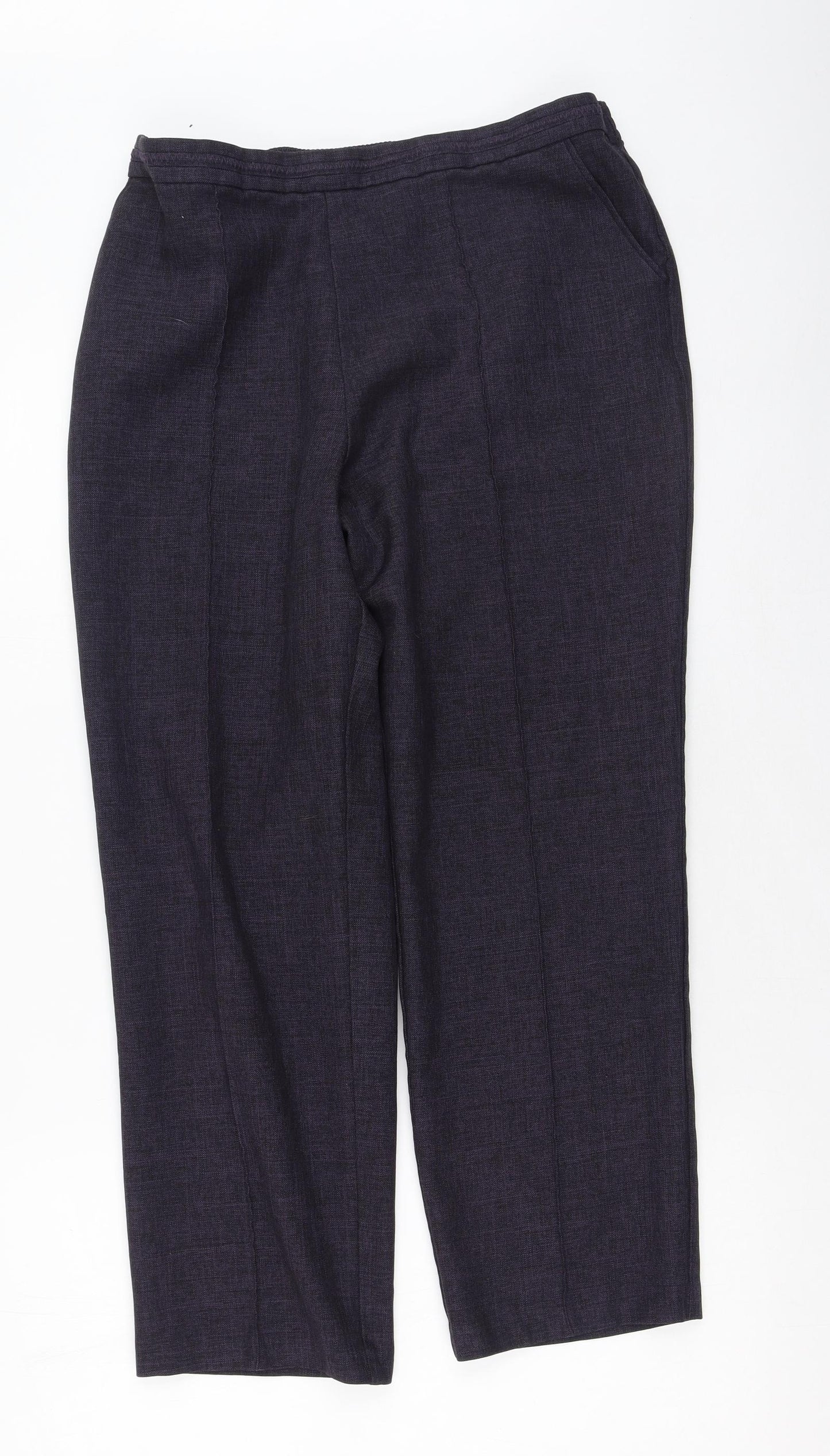 Marks and Spencer Womens Blue  Polyester Trousers  Size 4 L26 in Regular