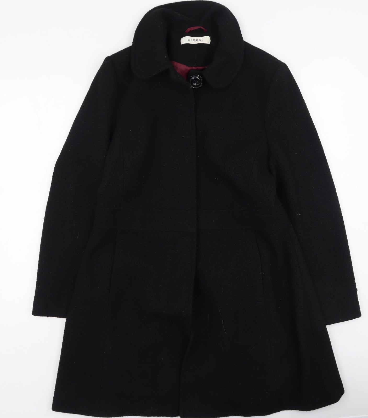 George  Womens Black   Trench Coat Coatigan Size 14