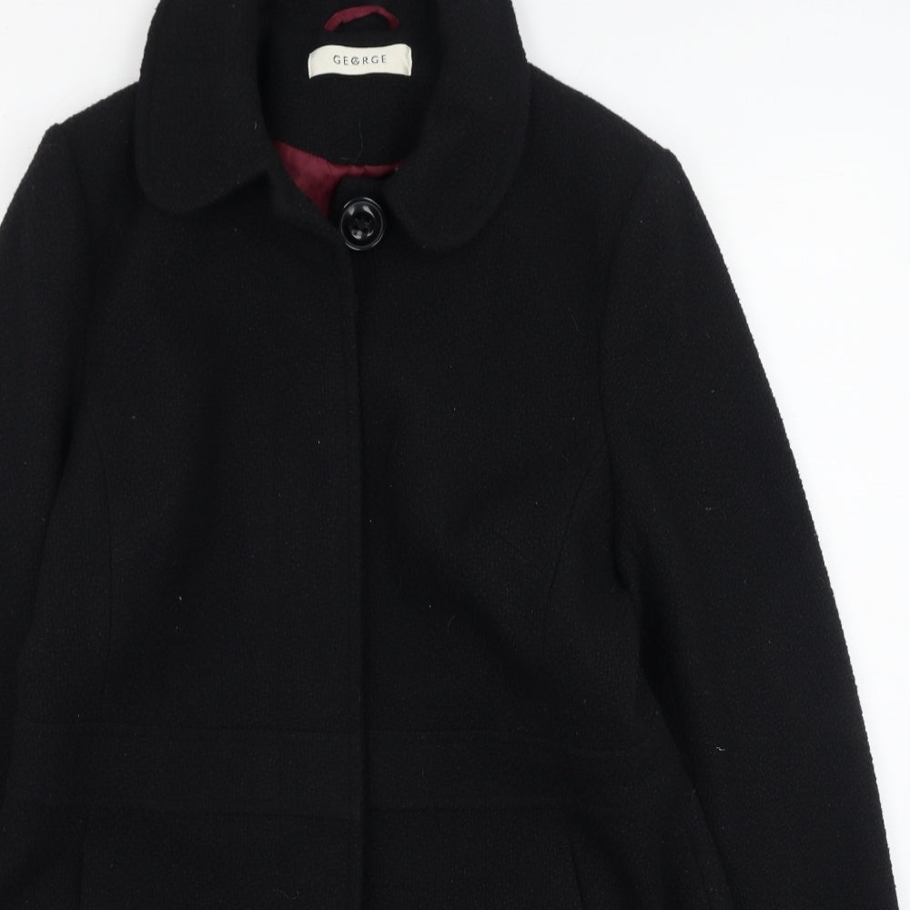 George  Womens Black   Trench Coat Coatigan Size 14