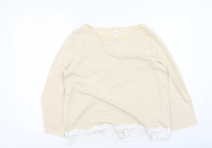 Gap Womens Beige Cotton Pullover Sweatshirt Size S