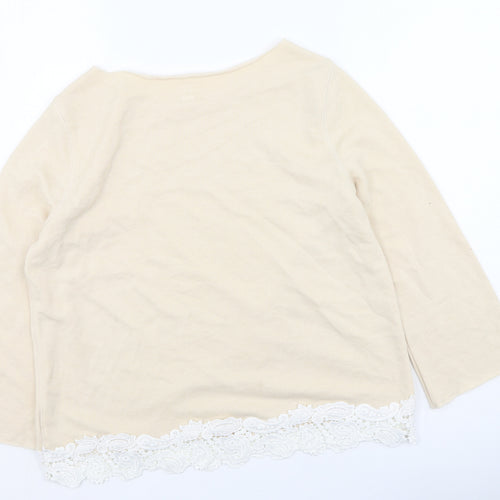Gap Womens Beige  Cotton Pullover Sweatshirt Size S