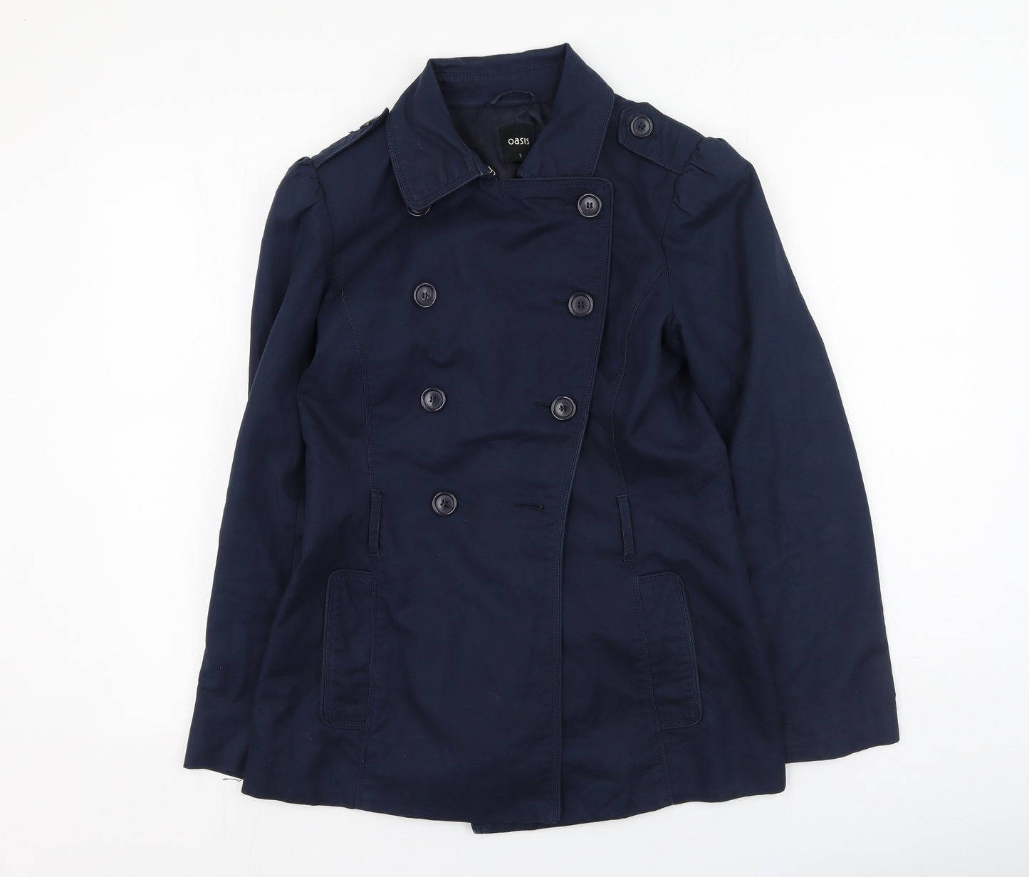 Oasis Womens Blue   Trench Coat Coat Size S