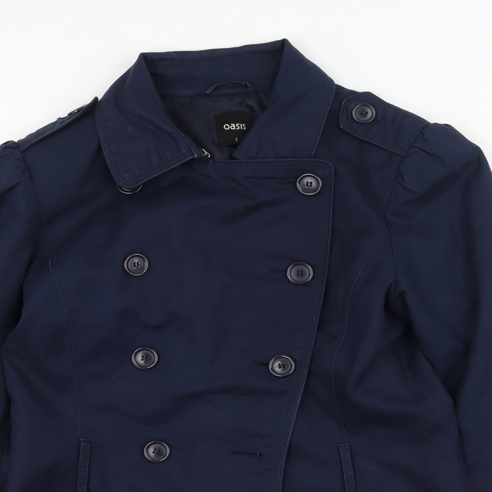 Oasis Womens Blue   Trench Coat Coat Size S