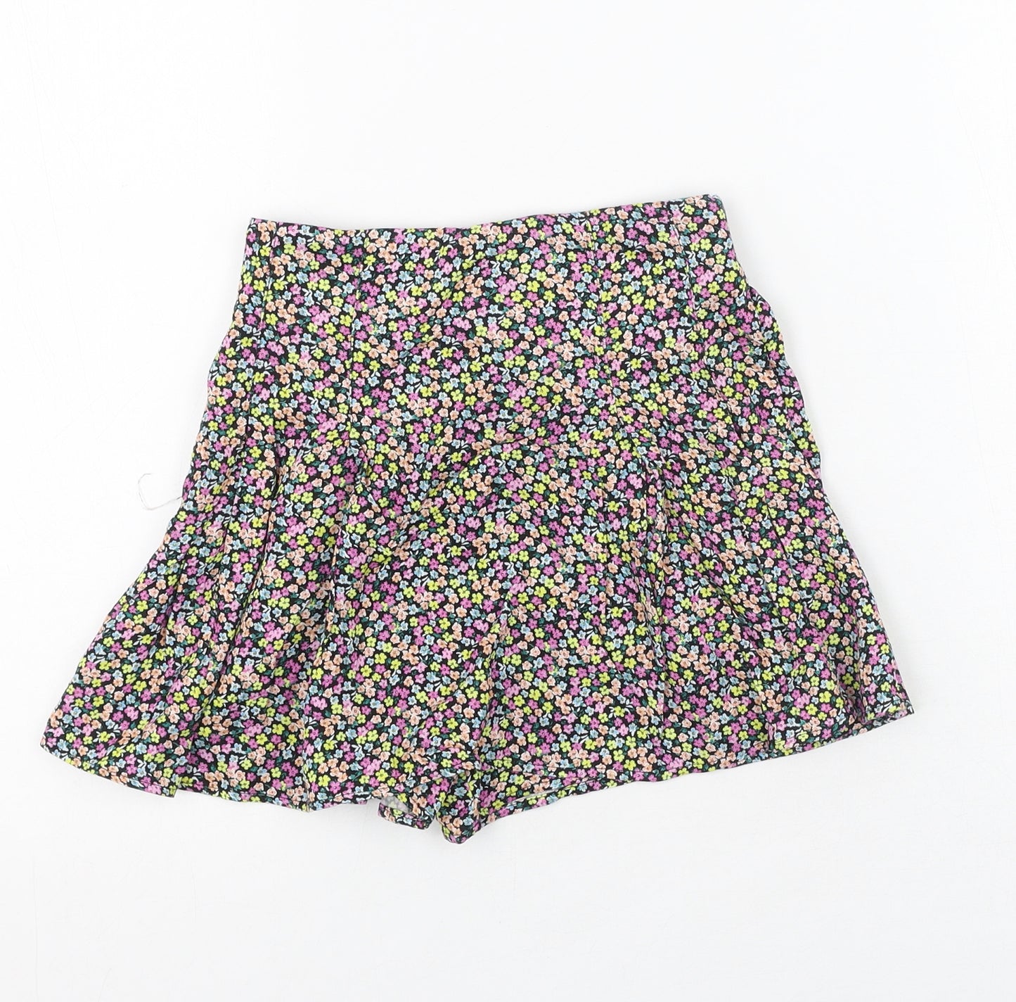 Zara Womens Multicoloured Floral Viscose Mini Skort Size 8