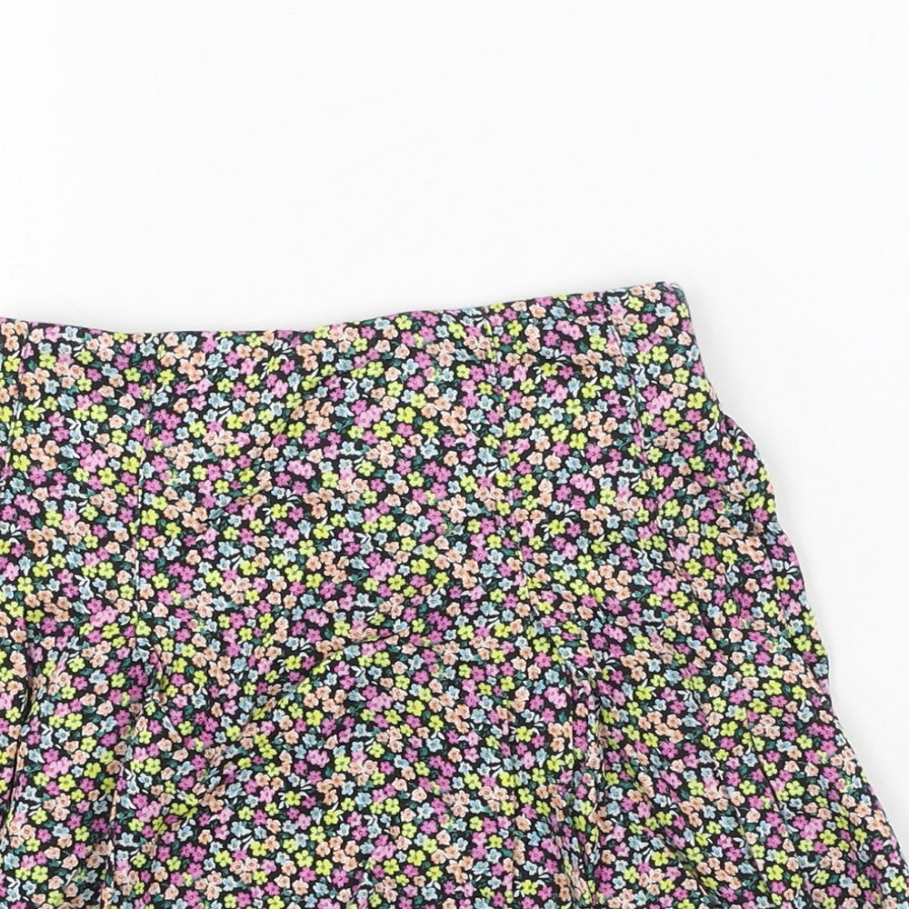 Zara Womens Multicoloured Floral Viscose Mini Skort Size 8