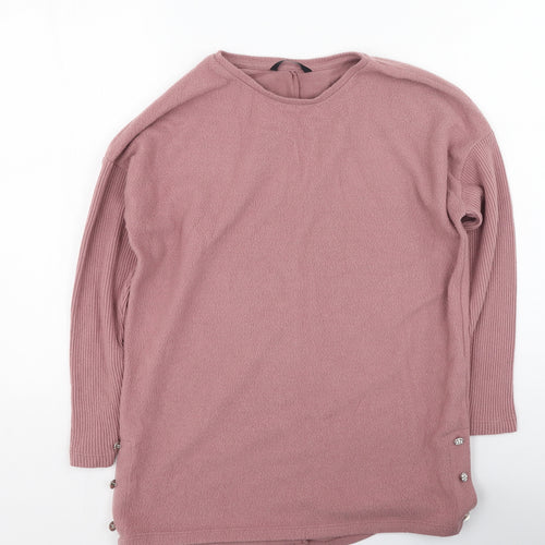 George  Womens Pink Round Neck  Viscose Pullover Jumper Size S