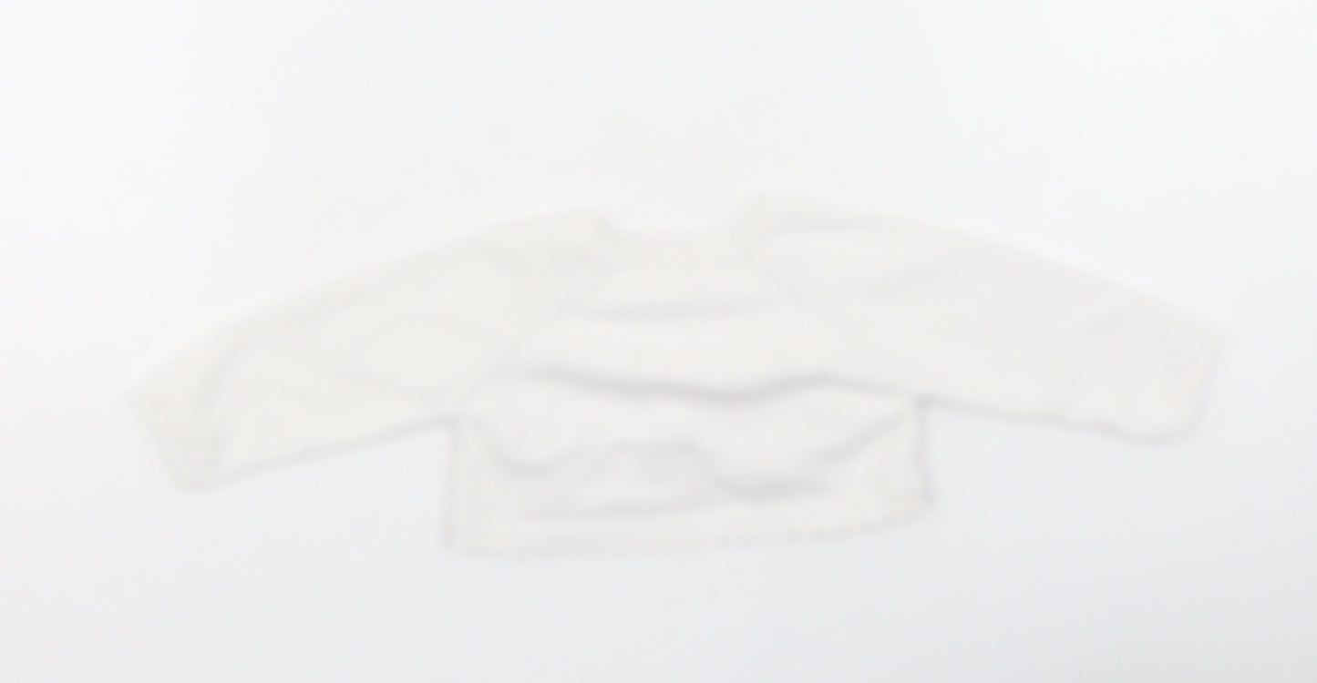 George  Girls White  Cotton Cardigan Jumper Size 0-3 Months