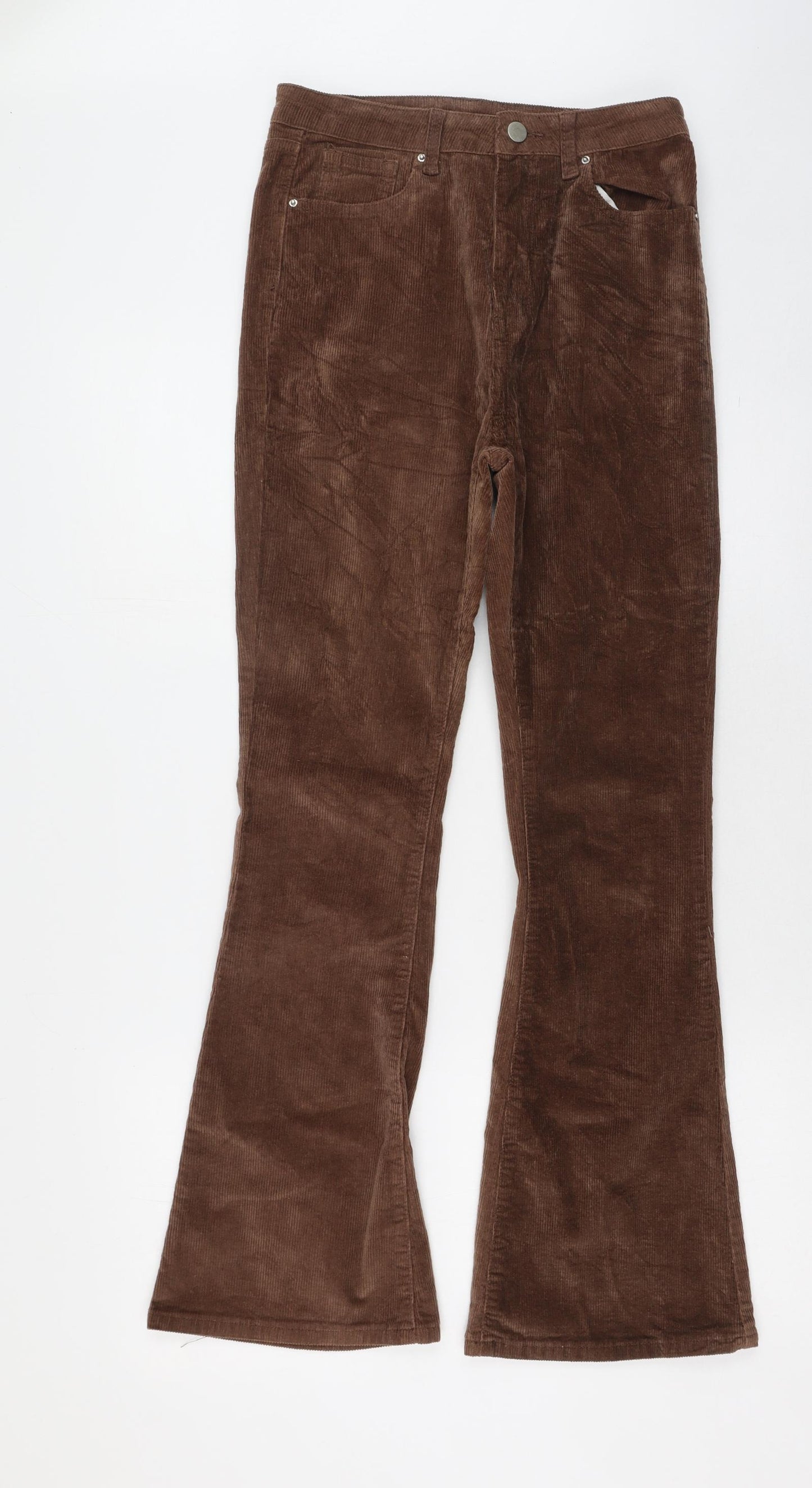 Shein  Womens Brown  Cotton Trousers  Size M L29 in Regular