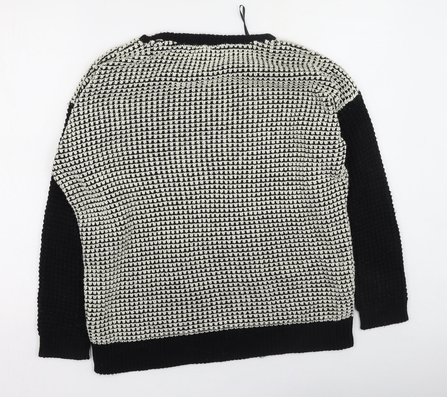 Topshop Womens Black Round Neck  Acrylic Pullover Jumper Size 8