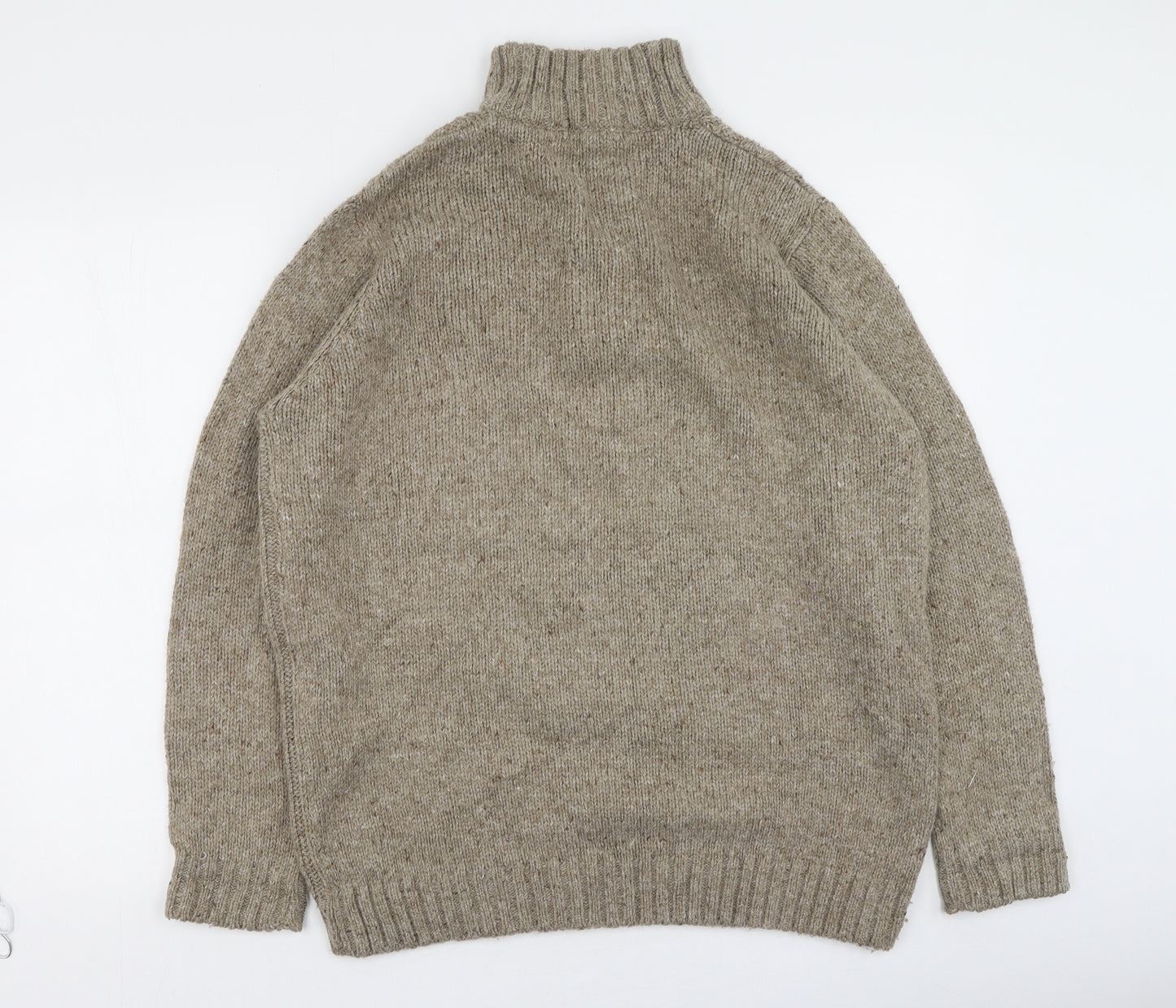 James Pringle  Mens Brown High Neck  Acrylic Pullover Jumper Size M