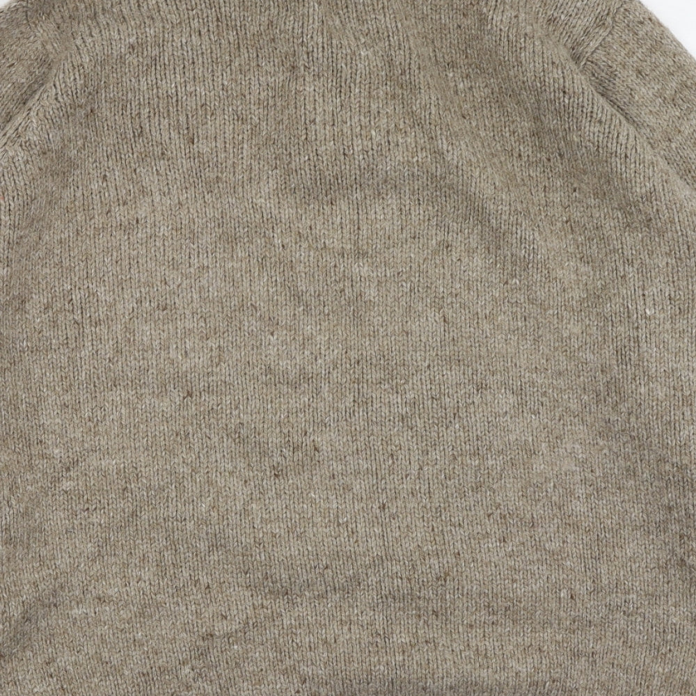 James Pringle  Mens Brown High Neck  Acrylic Pullover Jumper Size M