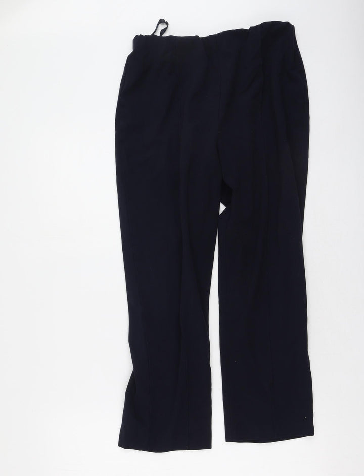 Isle Womens Blue Polyester Trousers Size 12 L25 in Regular