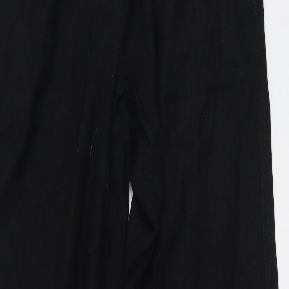 NEXT Womens Black  Linen Trousers  Size 12 L29 in Regular