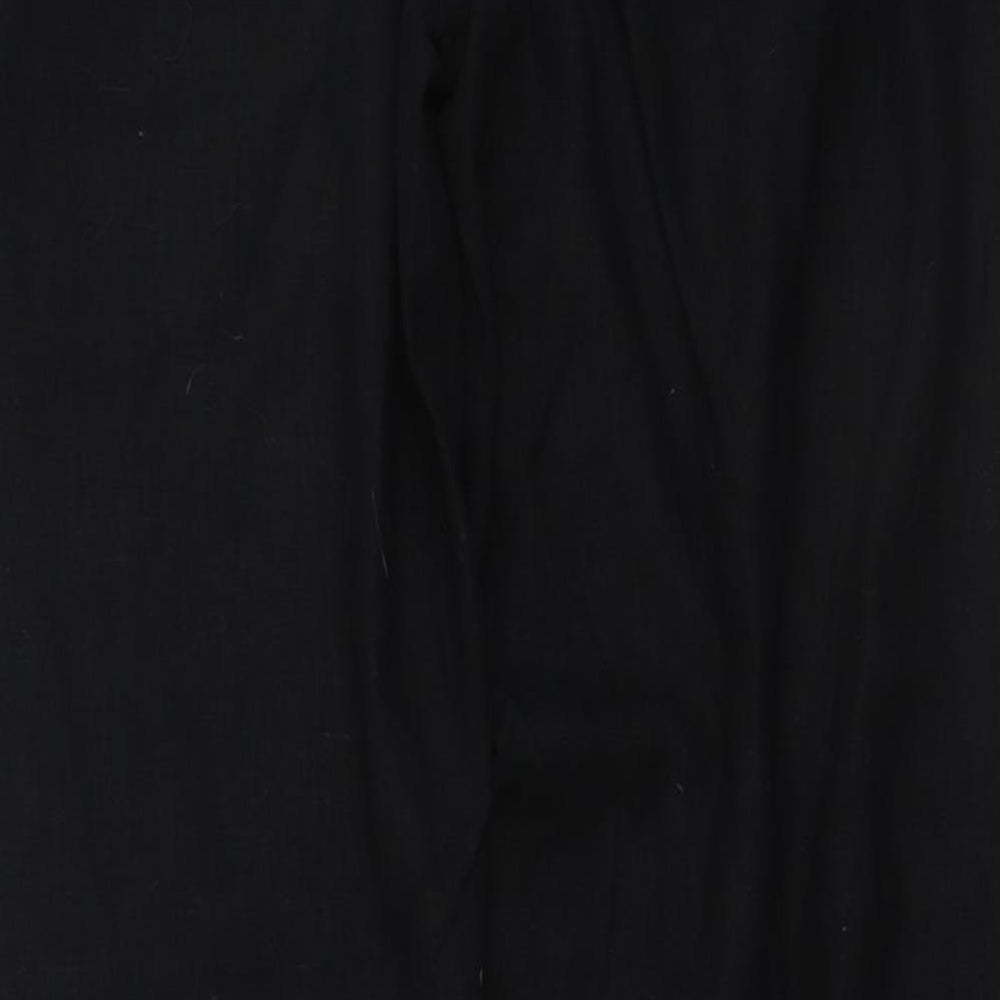 NEXT Womens Black  Linen Trousers  Size 12 L29 in Regular
