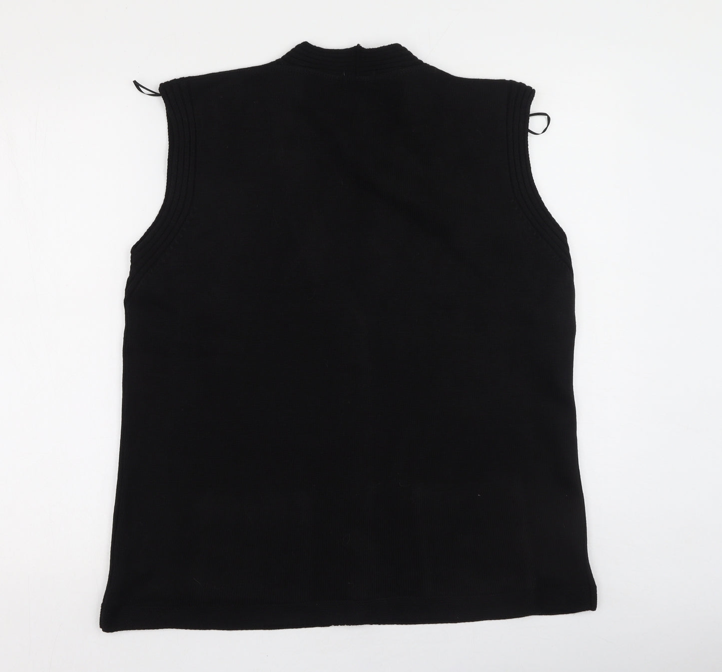 Guran Womens Black V-Neck  Acrylic Cardigan Jumper Size L
