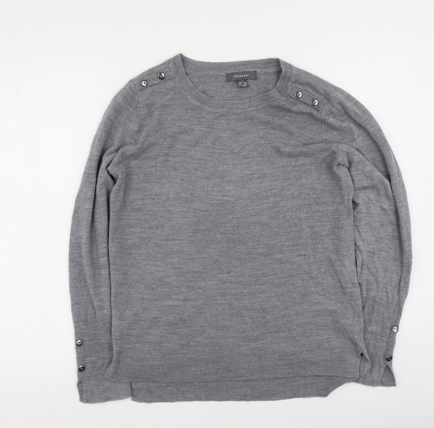 Primark Womens Grey  Acrylic Pullover Sweatshirt Size S