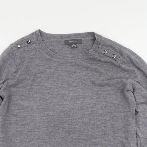 Primark Womens Grey  Acrylic Pullover Sweatshirt Size S