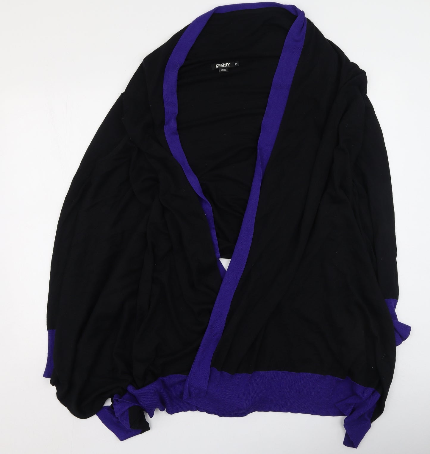 DKNY Womens Black V-Neck  Polyester Cardigan Jumper Size M