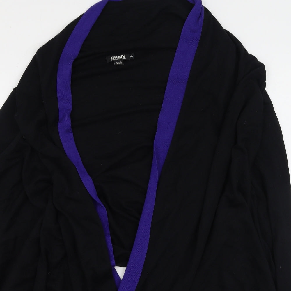 DKNY Womens Black V-Neck  Polyester Cardigan Jumper Size M