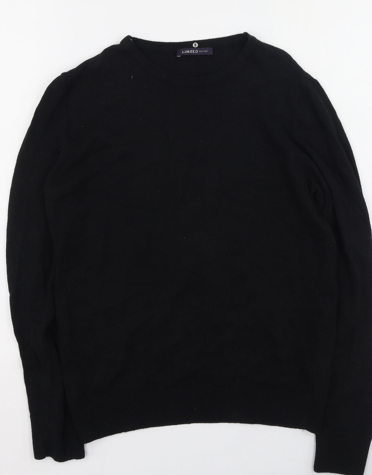 Marks and Spencer Womens Black  Acrylic Basic T-Shirt Size 10 Round Neck