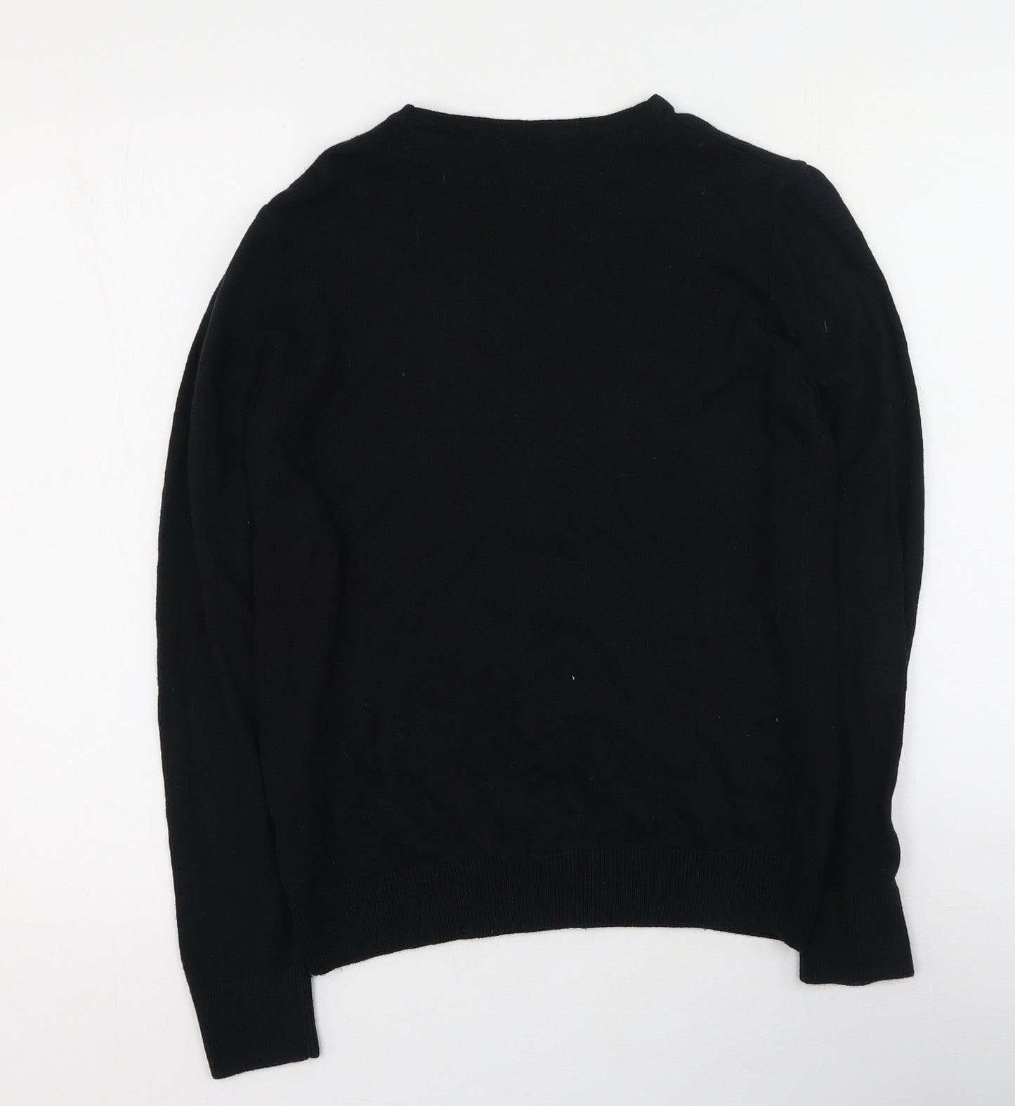 Marks and Spencer Womens Black  Acrylic Basic T-Shirt Size 10 Round Neck