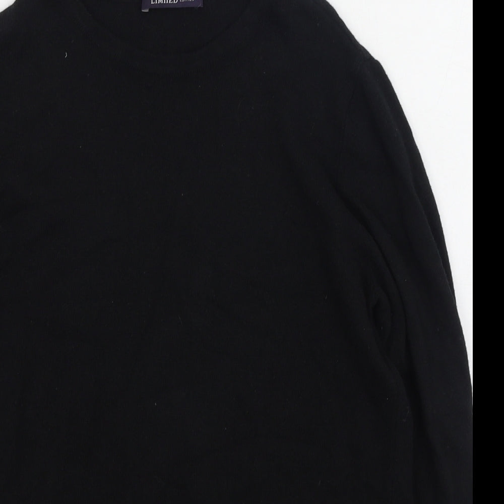 Marks and Spencer Womens Black  Acrylic Basic T-Shirt Size 10 Round Neck