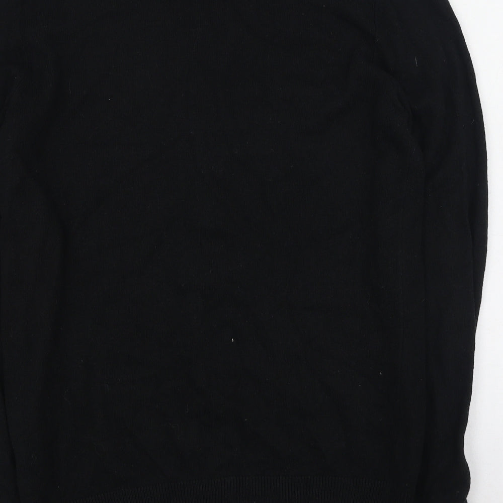 Marks and Spencer Womens Black  Acrylic Basic T-Shirt Size 10 Round Neck