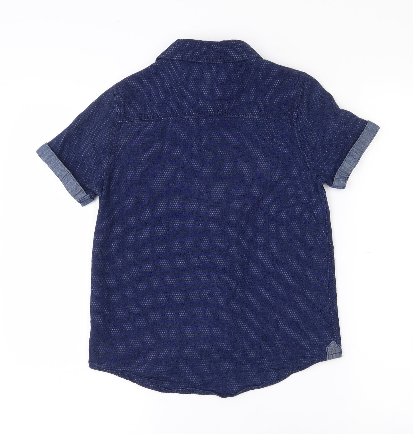 F&F Boys Black Polka Dot 100% Cotton Basic Button-Up Size 9-10 Years Collared Button