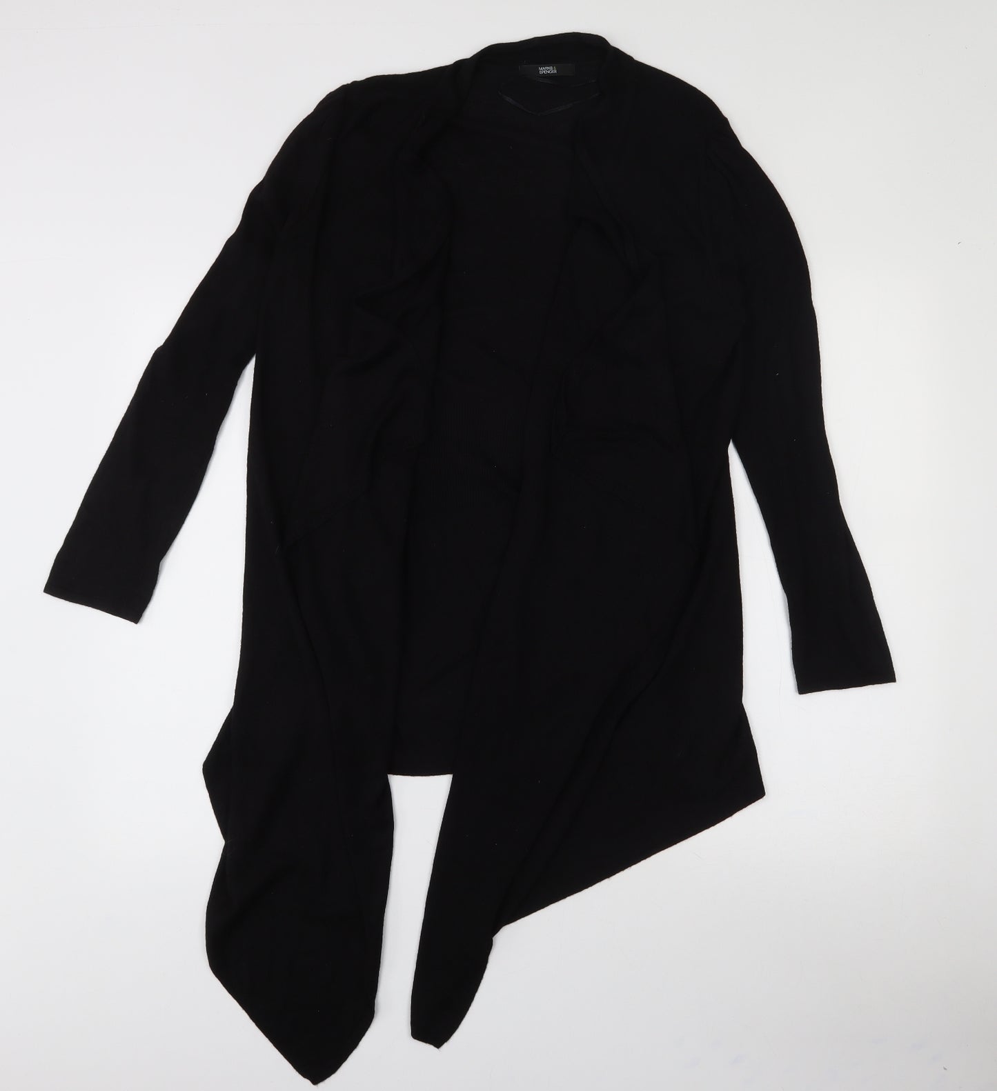 Marks and Spencer Womens Black Collared  Viscose Cardigan Jumper Size 10