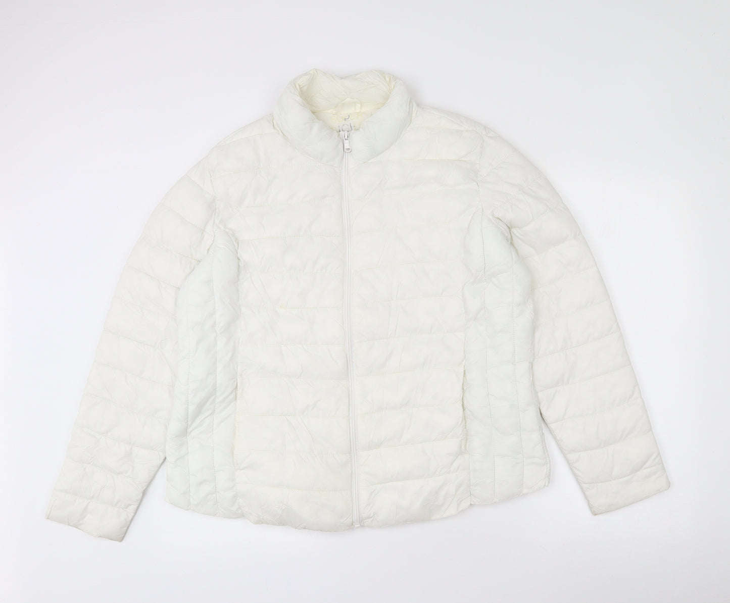 Primark Womens White   Quilted Coat Size 18  Zip - 18-20. Bag included