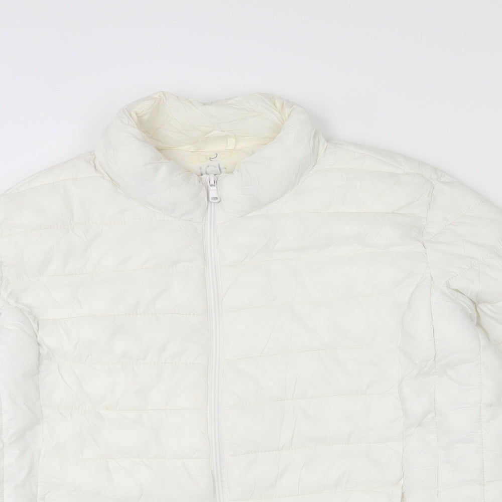 Primark Womens White   Quilted Coat Size 18  Zip - 18-20. Bag included