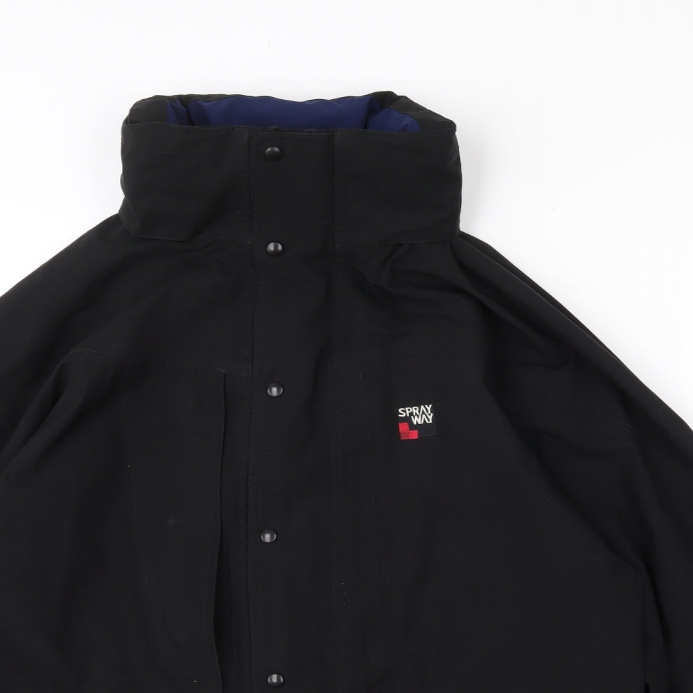 Sprayway Mens Black   Rain Coat Coat Size S  Zip