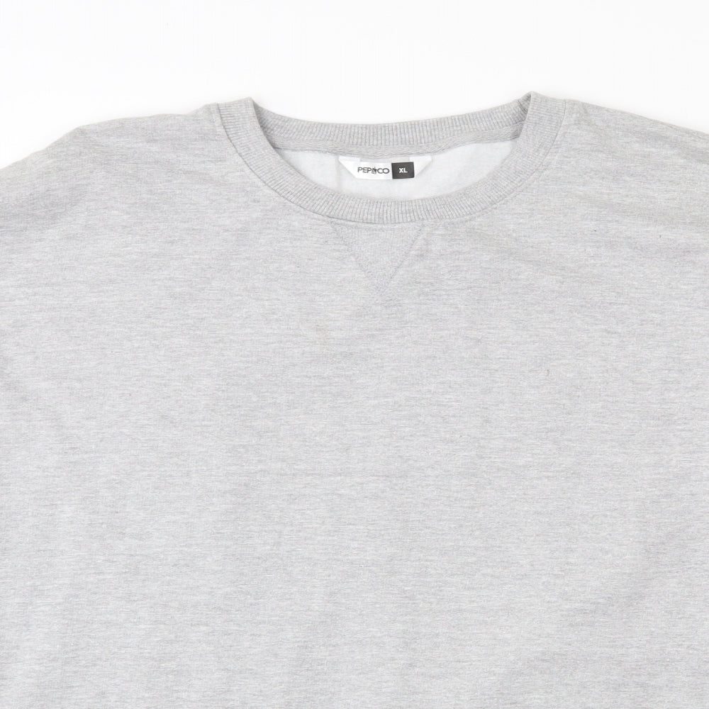 Pep & Co Mens Grey  Cotton Pullover Sweatshirt Size XL