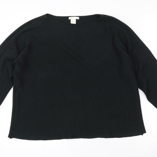 H&M Womens Green Round Neck  Polyester Pullover Jumper Size L