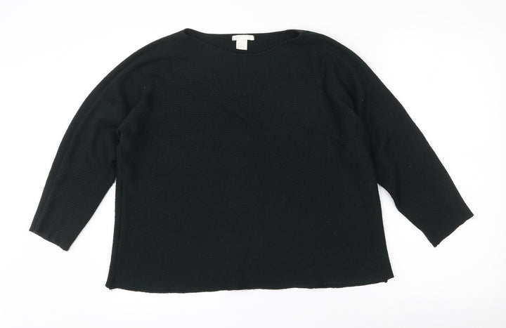 H&M Womens Green Round Neck Polyester Pullover Jumper Size L