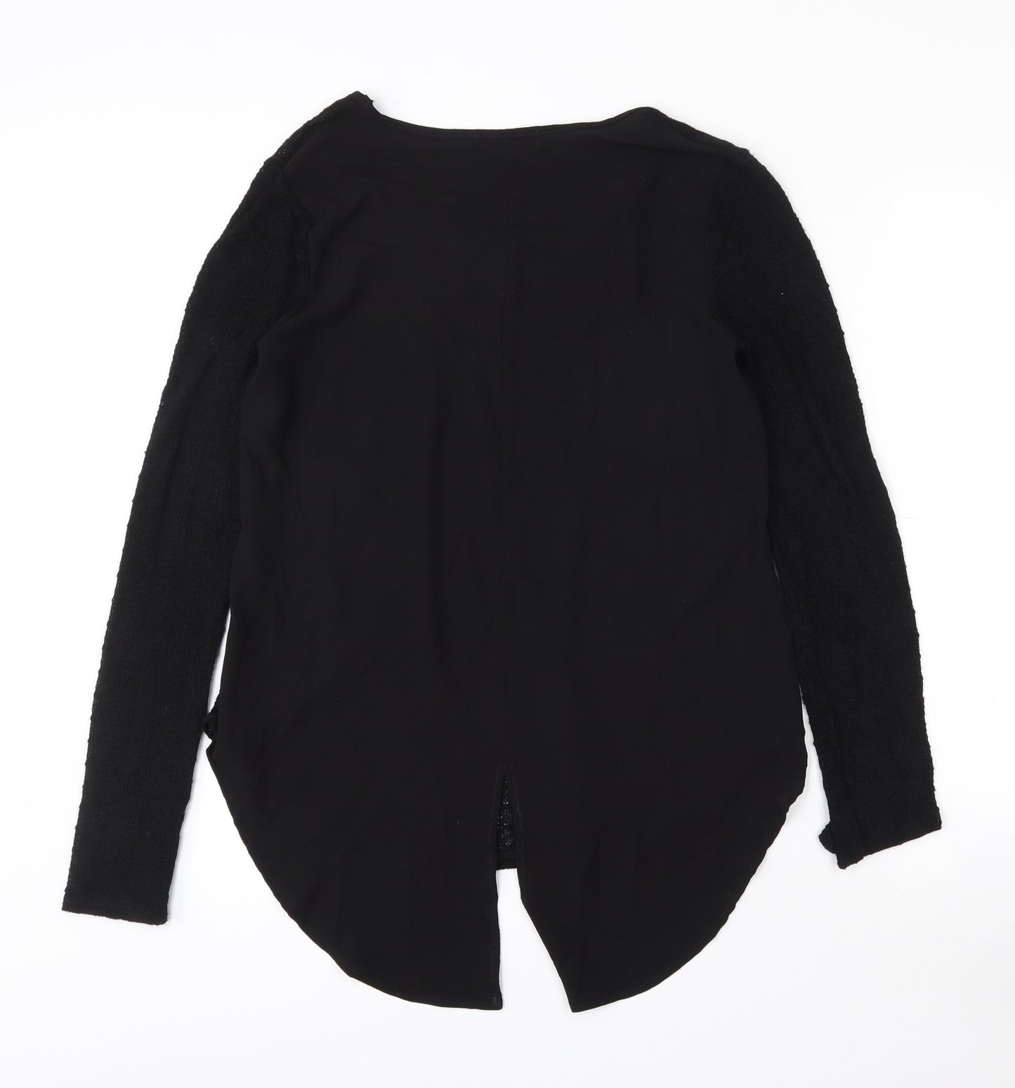 Gibson Womens Black  Polyester Basic Blouse Size S V-Neck - Sheer