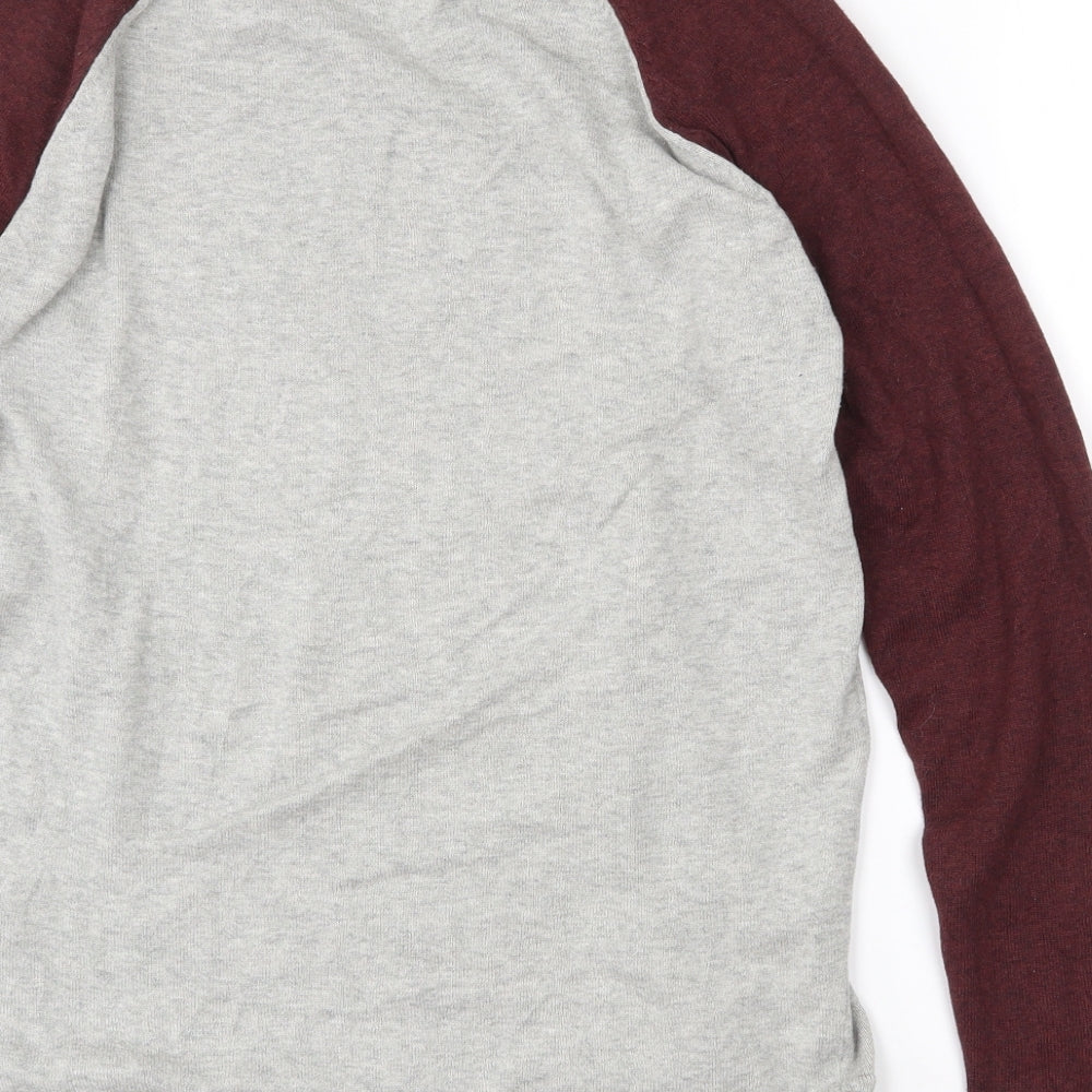 Cedar Wood State Mens Grey Crew Neck  Cotton Pullover Jumper Size S