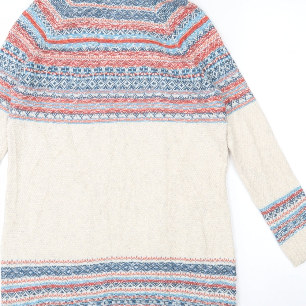 Indigo Womens Multicoloured Roll Neck Fair Isle Viscose Pullover Jumper Size 12