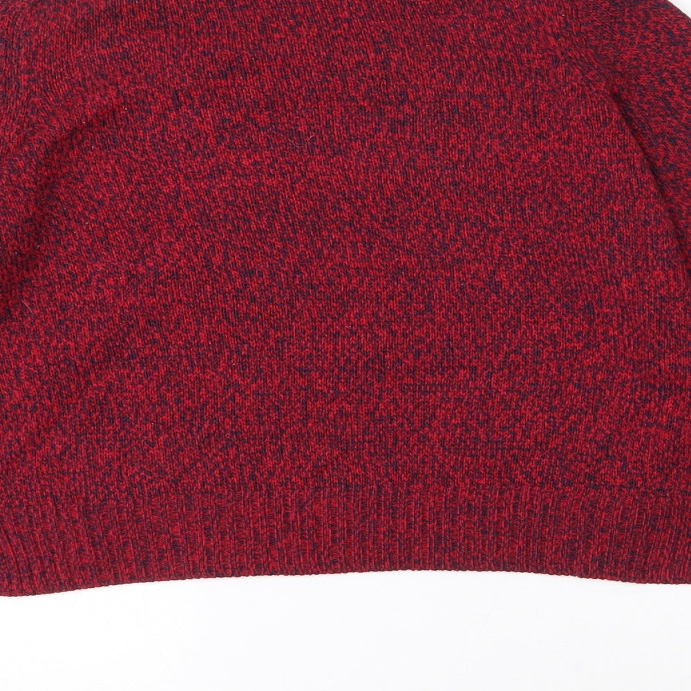 H&M Womens Red Crew Neck  Acrylic Pullover Jumper Size S   - Cropped