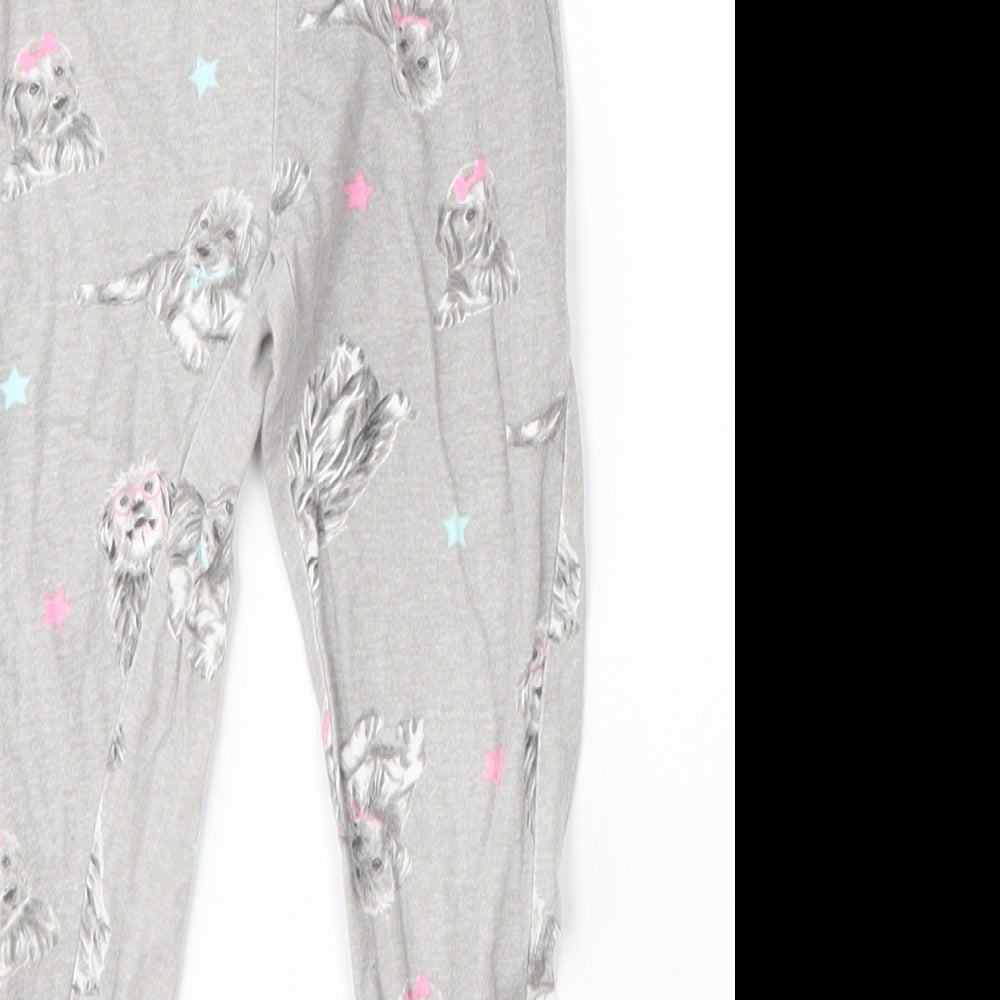 Dunnes Stores Girls Grey  100% Cotton Jogger Trousers Size 2-3 Years  Regular  - Leggins. Dog print.
